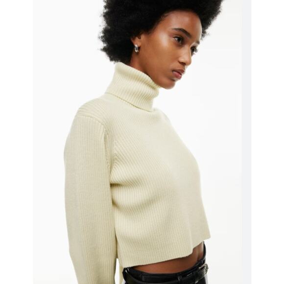 Aritzia Wilfred Rebecca Turtleneck Sweater Merino Wool Cream Med - Picture 1 of 9